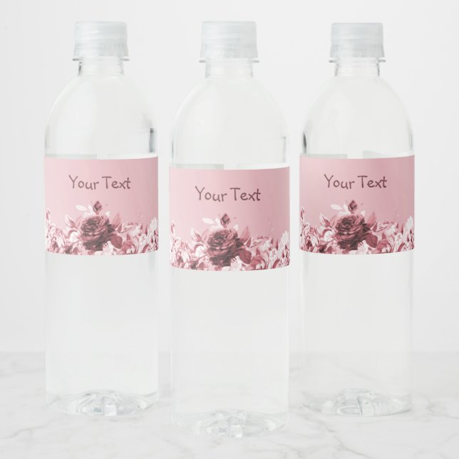 Étiquette Pour Bouteilles D'eau Étiquette de bouteille d'eau rose Mariage (Bouteilles)