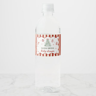 Étiquette Pour Bouteilles D'eau Étiquette d'eau pour Baby Shower de Noël Red Strip