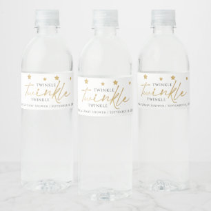 Étiquette Pour Bouteilles D'eau Étoiles dorées mignonnes clignotent clignotent Cad