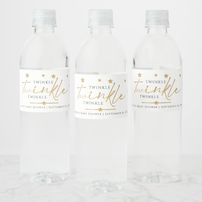Étiquette Pour Bouteilles D'eau Étoiles dorées mignonnes clignotent clignotent Cad (Bouteilles)