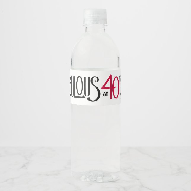 Étiquette Pour Bouteilles D'eau Fabuleux à 40 rouge (Devant)