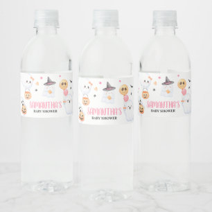 Étiquette Pour Bouteilles D'eau Fantôme rose Halloween Petit Baby shower Boo
