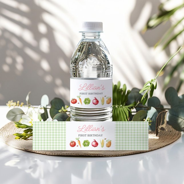 Étiquette Pour Bouteilles D'eau Farmers Market Vegetable Stand Anniversaire (Créateur téléchargé)