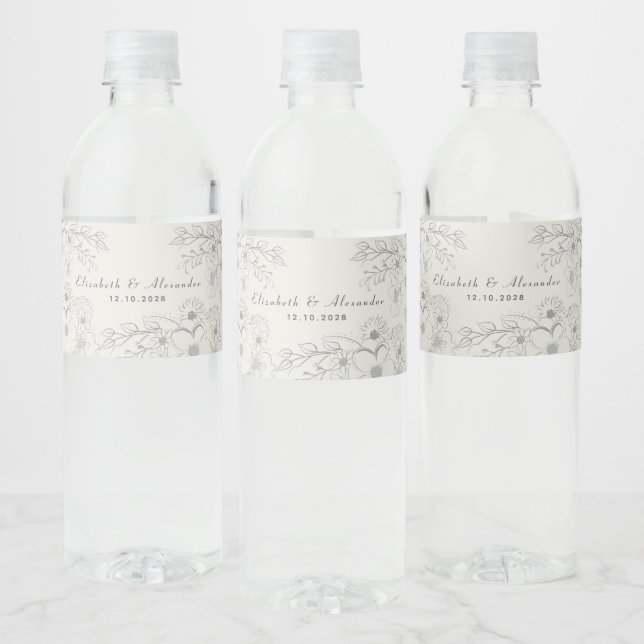 Étiquette Pour Bouteilles D'eau Faveur de mariage personnalisée (Bouteilles)