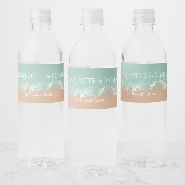 Étiquette Pour Bouteilles D'eau Faveurs de mariage simples de plage estivale (Bouteilles)