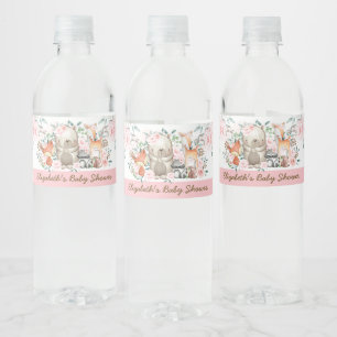 Étiquette Pour Bouteilles D'eau Faveurs roses Girly de baby shower de région