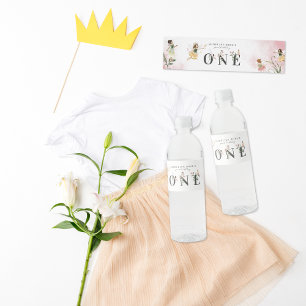 Étiquette Pour Bouteilles D'eau Fée florale magique 1er anniversaire