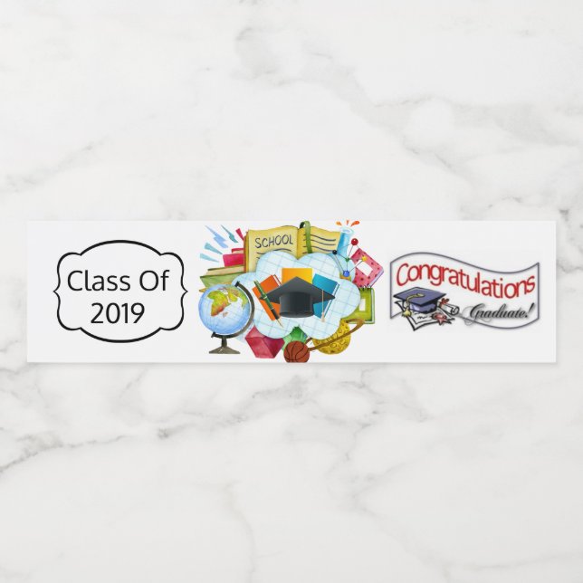 Étiquette Pour Bouteilles D'eau Félicitations Classe Personnaliser Année (Étiquettes simples)