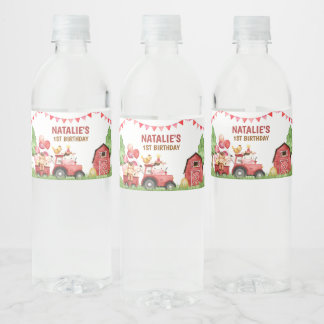 Étiquette Pour Bouteilles D'eau Ferme, Animaux de Grange, Basse-cour, Ranch