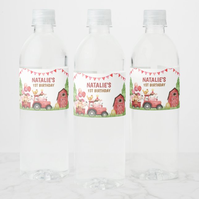Étiquette Pour Bouteilles D'eau Ferme, Animaux de Grange, Basse-cour, Ranch (Bouteilles)
