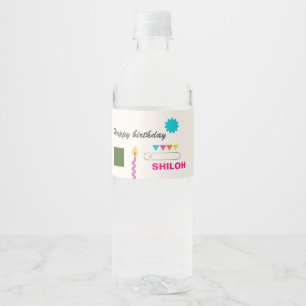 Étiquette Pour Bouteilles D'eau Fête Abstraite Art Moderne Anniversaire