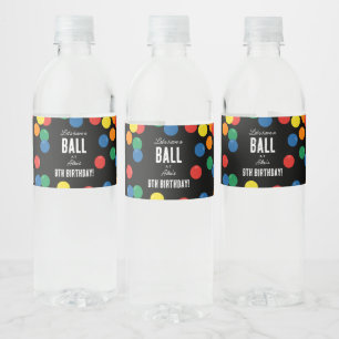 Étiquette Pour Bouteilles D'eau Fête d'anniversaire à la balle colorée
