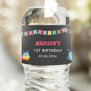 Étiquette Pour Bouteilles D'eau Fête d'anniversaire à thème de Little Monster