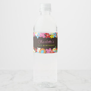 Étiquette Pour Bouteilles D'eau Fête d'anniversaire au jardin de fleurs printanièr