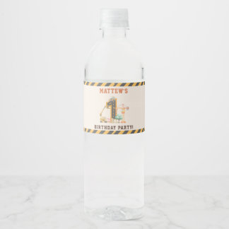 Étiquette Pour Bouteilles D'eau Fête d'anniversaire camion à benne Construction
