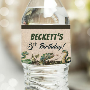Étiquette Pour Bouteilles D'eau Fête d'anniversaire de l'enfant à thème Reptile