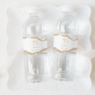 Étiquette Pour Bouteilles D'eau Fête d'anniversaire de mariage de 75 ans en agate 