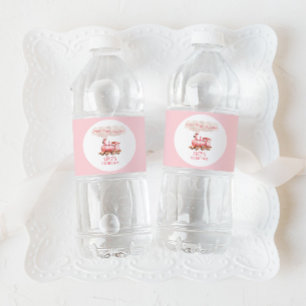 Étiquette Pour Bouteilles D'eau Fête d'anniversaire de train vintage rose Chugga C