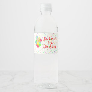 Étiquette Pour Bouteilles D'eau Fête d'anniversaire des enfants colorés