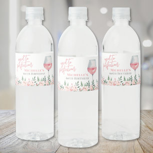 Étiquette Pour Bouteilles D'eau Fête d'anniversaire florale au vin rose