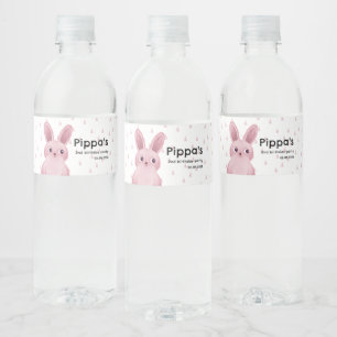 Étiquette Pour Bouteilles D'eau Fête d'anniversaire lapin rose pour bébés filles