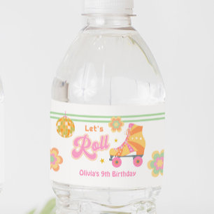 Étiquette Pour Bouteilles D'eau Fête d'anniversaire Roll Girl Roller Skating