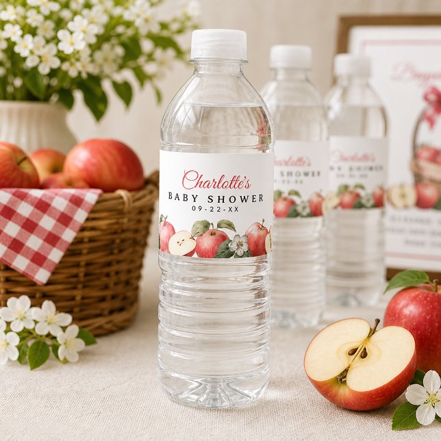 Étiquette Pour Bouteilles D'eau Fête de bébé aux pommes  (Apple baby shower theme )