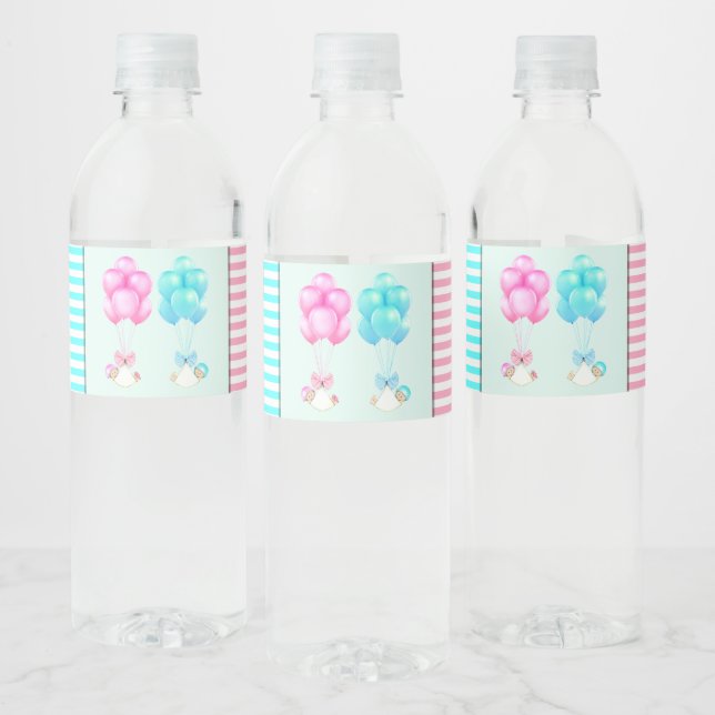 Étiquette Pour Bouteilles D'eau Fête de bébé jumeaux (Bouteilles)