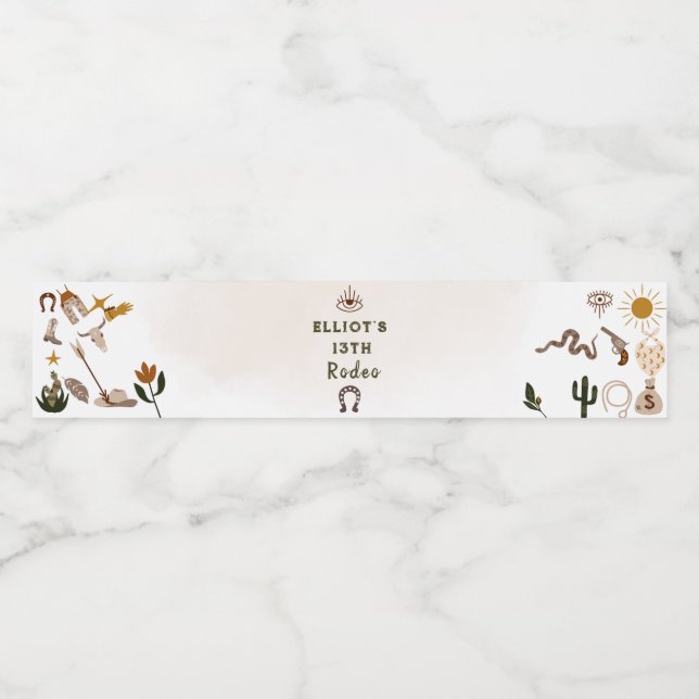 Étiquette Pour Bouteilles D'eau Fête de cow-boy du rodéo Wild West (Étiquettes simples)