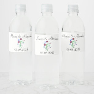 Étiquette Pour Bouteilles D'eau Fête de mariage au chardon Floral écossais