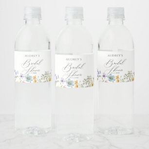 Étiquette Pour Bouteilles D'eau Fête de mariage champêtre florale colorée moderne
