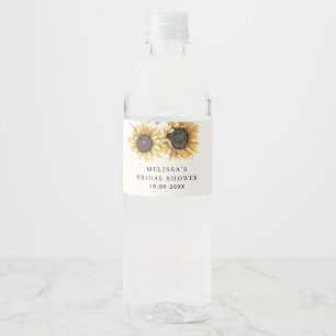 Étiquette Pour Bouteilles D'eau Fête de mariage champêtre Tournesol