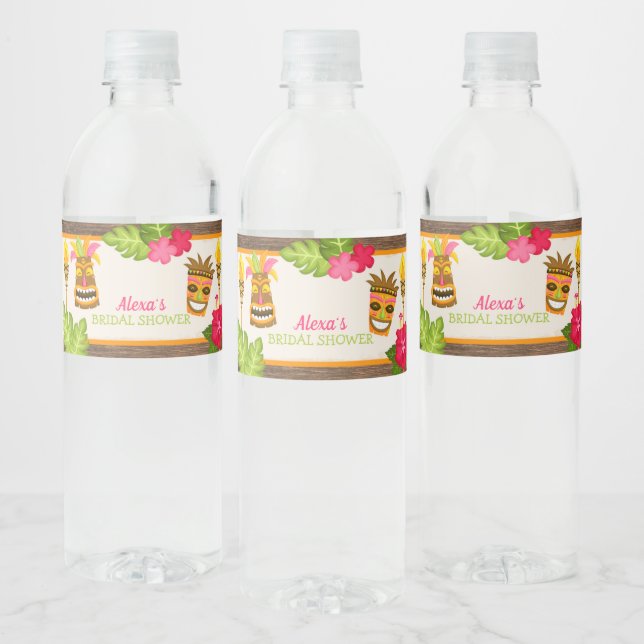 Étiquette Pour Bouteilles D'eau Fête de mariage hawaïenne (Bouteilles)