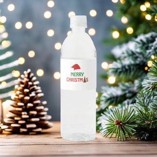 Étiquette Pour Bouteilles D'eau fête de Noël célébration famille & amis