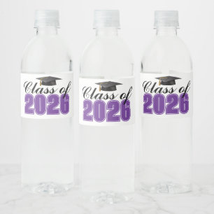 Étiquette Pour Bouteilles D'eau Fête de remise des diplômes de la promotion violet