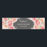 Étiquette Pour Bouteilles D'eau Fête des mariées Chalkboard Pink Watercolor Flower<br><div class="desc">Bouteille d'eau de douche nuptiale texte personnalisé étiquette avec motif en damier rustique et fleurs d'aquarelle rose clair vintage.</div>