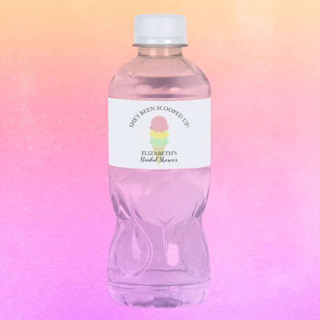 Étiquette Pour Bouteilles D'eau Fête des mariées de crème glacée récupérée (Créateur téléchargé)