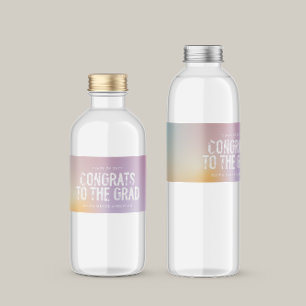 Étiquette Pour Bouteilles D'eau Fête moderne pastel arc-en-ciel rose photo graduat