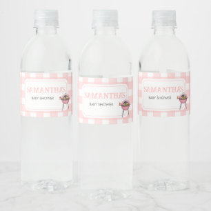 Étiquette Pour Bouteilles D'eau Fête Prénatale Pink Burger BBQ