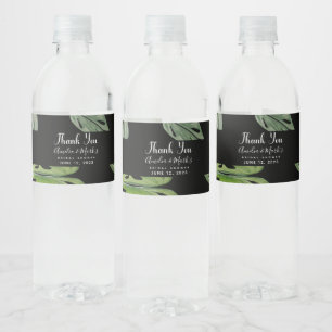 Étiquette Pour Bouteilles D'eau Feuille de Monstera Adansonii aquarelle manuelle p