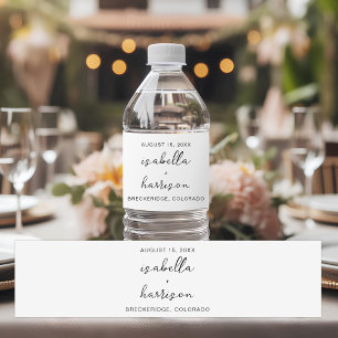 Étiquette Pour Bouteilles D'eau Fiançailles minimaliste de la fête de mariage