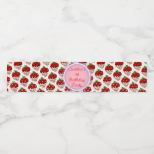 Étiquette Pour Bouteilles D'eau Fille de paille rose Merci d'anniversaire beaucoup