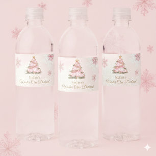 Étiquette Pour Bouteilles D'eau Fille de Winter Onederland 1er Anniversaire