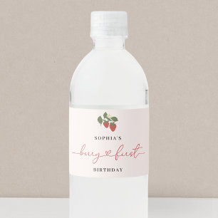 Étiquette Pour Bouteilles D'eau Fille Élégante Rustique Premier Anniversaire aux F