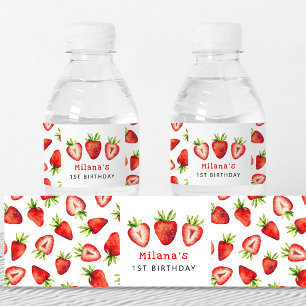 Étiquette Pour Bouteilles D'eau Fille fraise fête d'anniversaire