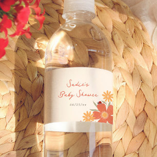 Étiquette Pour Bouteilles D'eau Fille Love Bug Rétro Baby Shower