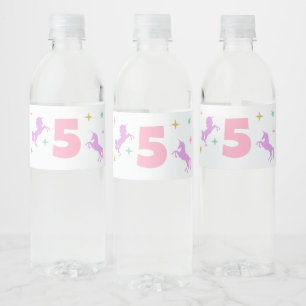 Étiquette Pour Bouteilles D'eau Filles d'anniversaire Licorne Magique