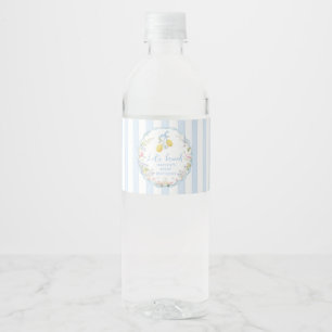 Étiquette Pour Bouteilles D'eau Filles Ruban Citron Floral Bleu