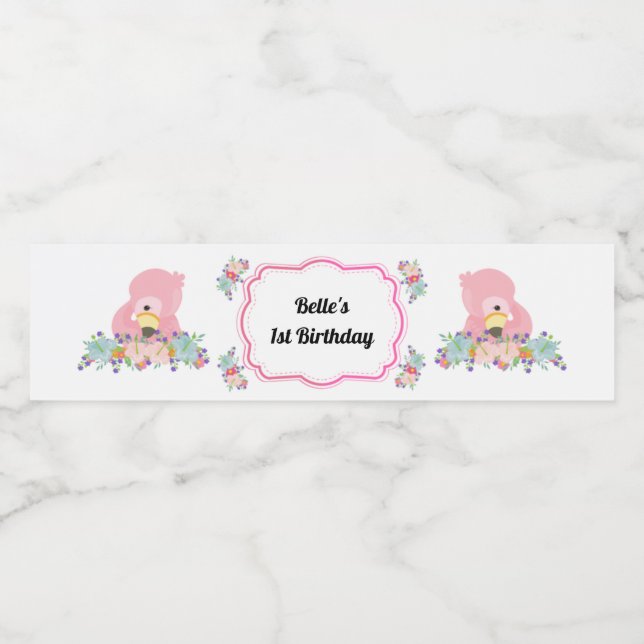Étiquette Pour Bouteilles D'eau Flamant rose bébé Étiquette bouteille d'eau de la  (Étiquettes simples)