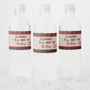 Étiquette Pour Bouteilles D'eau Flannel Fling avant anneau rouge plaid bachelorett